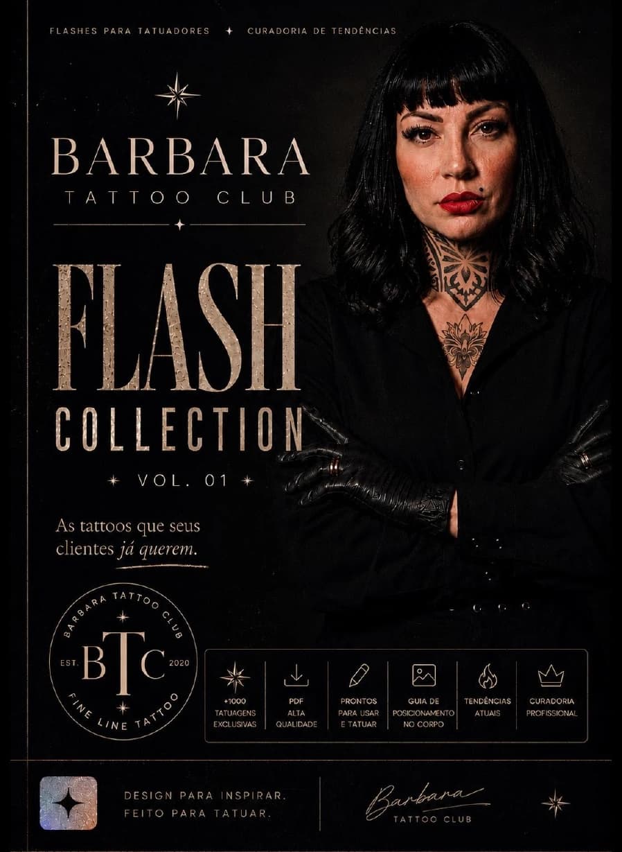 Capa do pack digital Coleção Flash Vol. 01 do Barbara Tattoo Club.
